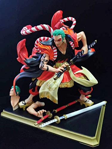 WMYATING Realista y Divertido Anime One Piece Zoro Kimono Kabuki Edición Figuras de acción 24cmCollection Modelo Doll Doll Regalo