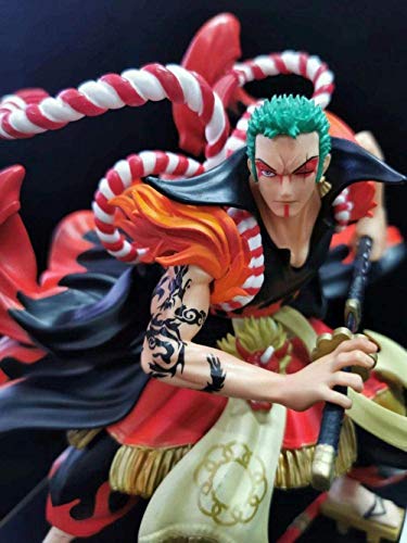 WMYATING Realista y Divertido Anime One Piece Zoro Kimono Kabuki Edición Figuras de acción 24cmCollection Modelo Doll Doll Regalo