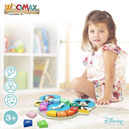 WOOMAX - Aprender las horas reloj Formas encajables Reloj niños 3 años - Mi primer reloj Montessori para todos niños niñas Puzzle infantil niños - Juguetes educativos