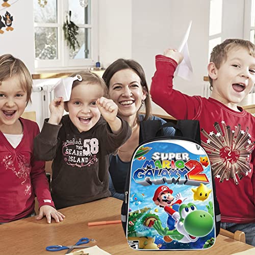 wopin Mochilas Super Mario Mochila escolar para niños Mochila escolar Mario Mochila escolar de dibujos animados en 3D de Mario Bros para niños Estudiantes de primaria y secundaria