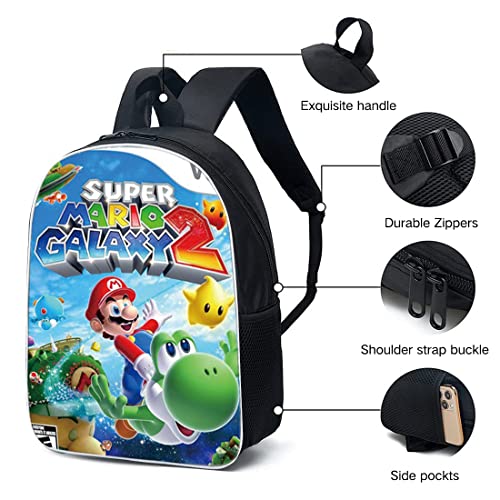 wopin Mochilas Super Mario Mochila escolar para niños Mochila escolar Mario Mochila escolar de dibujos animados en 3D de Mario Bros para niños Estudiantes de primaria y secundaria