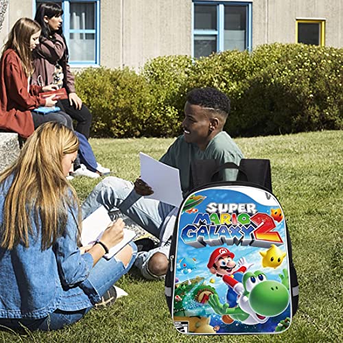 wopin Mochilas Super Mario Mochila escolar para niños Mochila escolar Mario Mochila escolar de dibujos animados en 3D de Mario Bros para niños Estudiantes de primaria y secundaria