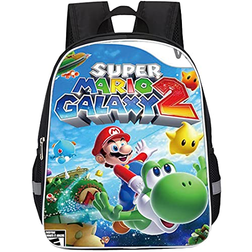 wopin Mochilas Super Mario Mochila escolar para niños Mochila escolar Mario Mochila escolar de dibujos animados en 3D de Mario Bros para niños Estudiantes de primaria y secundaria