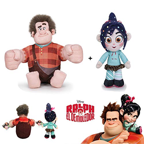 WR ¡Rompe Ralph! 2 - Pack 2 Peluches de la película Ralph rompe Internet: Ralph, el demoledor 9"/24cm + Vanellope, la niña 11'81/30cm Calidad Super Soft