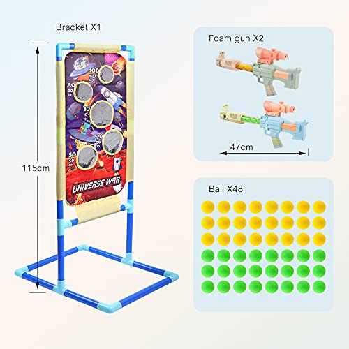 Wstbspsm Juguetes de Tiro para niños,2 Pistolas de Juguete con 48 Bolas de Espuma , Pistolas de Aire, Juguetes, Regalos de cumpleaños para niños de 3,4,5,6,7 años