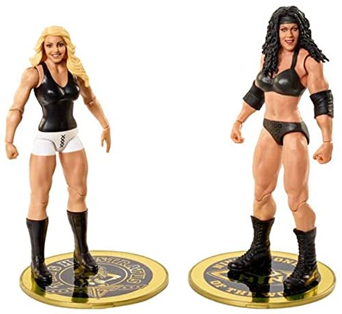 WWE Campeonato Pack 2 figuras de acción luchadoras Chyna y Trish Stratus con accesorios, juguete niños +6 años (Mattel GVJ25)