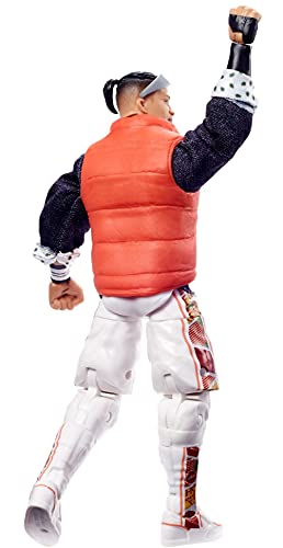 WWE Élite Figura de acción Kushida, muñeca articulada de juguete con accesorios para niños +6 años (Mattel GVB88)