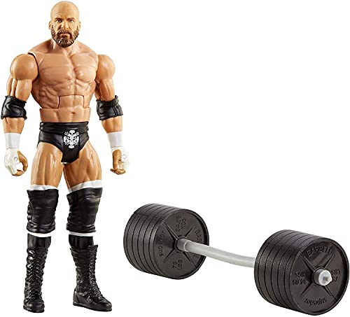 WWE Wrekkin Triple H destroza rivales, muñeco articulado de juguete con pesas (Mattel GVJ40)