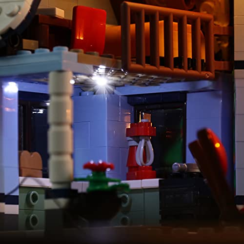 WWEI Juego de iluminación LED con mando a distancia para casa 10293 Santas Visit Modular Casa LED compatible con Lego 10293 (no incluye kit de construcción Lego)