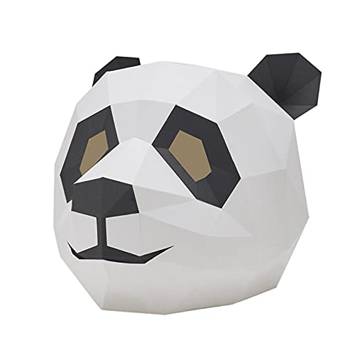 WWWL Máscaras Halloween, Molde de Papel 3D Panda Cabeza Mascarilla de Cabeza Animal Bricolaje Modelo de Tarjeta de Papel Home Sala de Estar Decoración Craft Party Halloween Cosplay Props