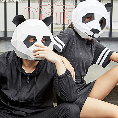 WWWL Máscaras Halloween, Molde de Papel 3D Panda Cabeza Mascarilla de Cabeza Animal Bricolaje Modelo de Tarjeta de Papel Home Sala de Estar Decoración Craft Party Halloween Cosplay Props