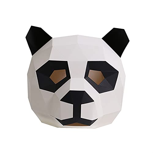 WWWL Máscaras Halloween, Molde de Papel 3D Panda Cabeza Mascarilla de Cabeza Animal Bricolaje Modelo de Tarjeta de Papel Home Sala de Estar Decoración Craft Party Halloween Cosplay Props