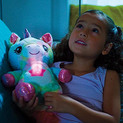 WWWL Peluche Peluche con luz reconfortante Toy Peluche Toy Noche luz Cuddly Puppy Estrella Vientre sueño Lites Navidad Lightgrey