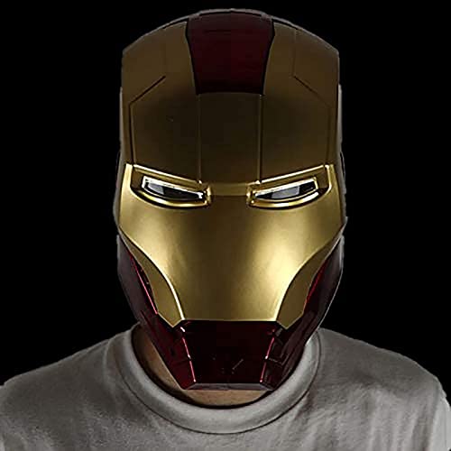 WXHJM Iron Man Casco Máscara,Superhéroe ABS Máscaras Luminosos Casco de Iron Man de Los Vengadores de Marvel Legends,Cascos de Halloween Cosplay Película