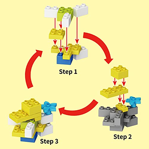 WYSWYG Grandes Bloques de construcción para niños, 230 Piezas de Bloques de construcción, compatibles con Todas Las Grandes Marcas, 8 Formas Diferentes, Juguetes Stem a Partir de 3, 4 y 5 años