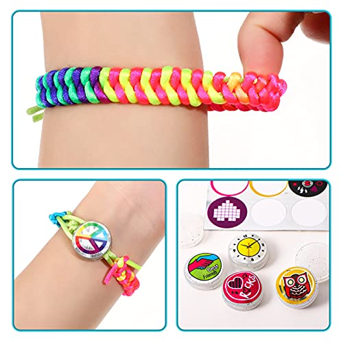 Xinstroe 57 PCS Kit de Fabricación de Pulseras de Amistad para Niñas Kit para Hacer Pulseras Niñas, con 10 Colores de Hilo de algodón de Colores para Manualidades, Regalo para Año Nuevo, Cumpleaños