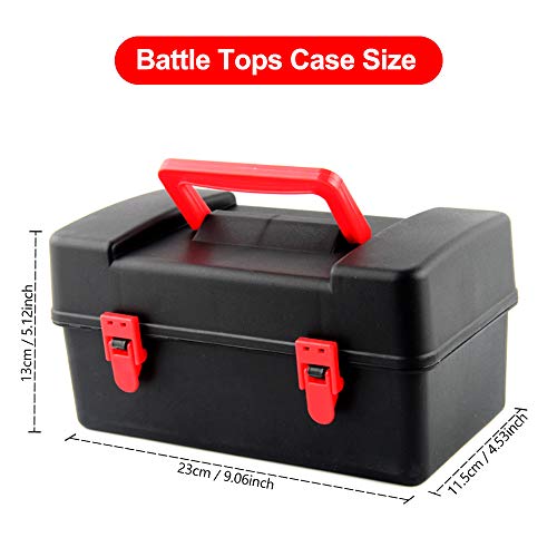 XISTEST Battle Tops, funda de almacenamiento, caja de transporte de plástico duradero compatible con accesorios Beyblade Burst Gyro Launcher con asa de transporte