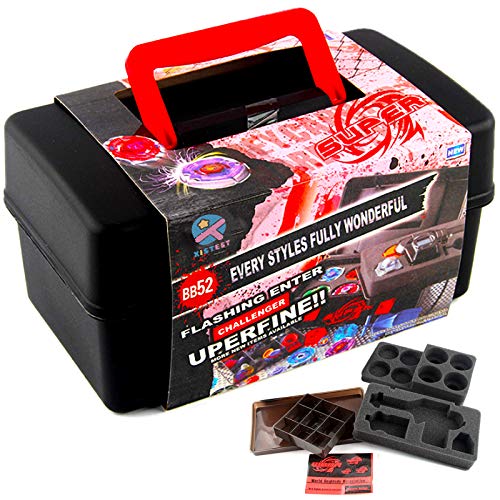 XISTEST Battle Tops, funda de almacenamiento, caja de transporte de plástico duradero compatible con accesorios Beyblade Burst Gyro Launcher con asa de transporte