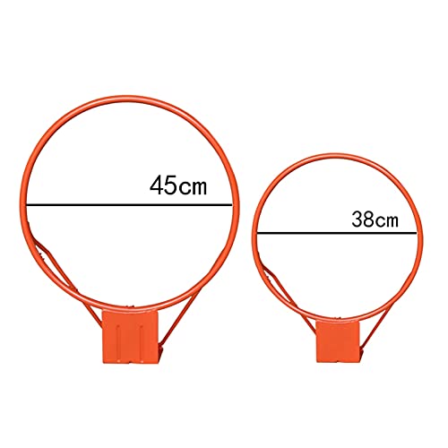 XJJUN Aro De Baloncesto, Marco De Tiro De Entrenamiento De Estilo De Pared Aro De Baloncesto De Red Estándar, para Estudiantes Aldult (Color : Orange, Size : 45cm)