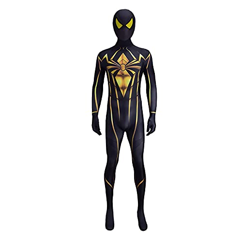 XNheadPS Juego PS4 Spider Adultos Cosplay Body Armor Mark 2 Disfraz Spiderman Disfraz Mono Halloween Carnaval Navidad Escenario Rendimiento Apretado,Black- Adult 2XL 175~180cm