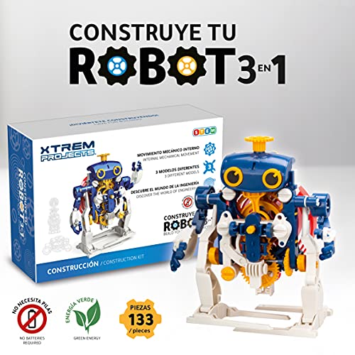 Xtrem Bots - Robot para Montar 3 En 1, Kit Robotica para Niños 8 Años O Más, Robots Juguetes Educativos, Robótica Educativa, Juguete Educativo, Stem