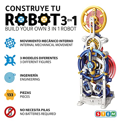 Xtrem Bots - Robot para Montar 3 En 1, Kit Robotica para Niños 8 Años O Más, Robots Juguetes Educativos, Robótica Educativa, Juguete Educativo, Stem