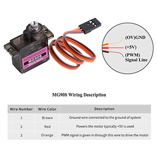 XTVTX 6 unids MG90S Micro servo 9G servo motor metal engranado micro servo motor 9G robot inteligente coche helicóptero avión barco