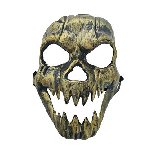 XWYWP Máscara de Halloween Scary Fantasma Calavera Antigua Máscara de Boca Hueco Ojos Esqueleto Fiesta de Cara Completa Máscara Ejército Juegos para Halloween Cosplay 2