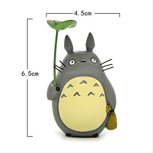 Yangzou 3 Unids Mi Vecino Totoro con Hoja Linda Figura Juguetes Studio Ghibli Miyazaki Hayao Anime PVC Figura De Acción Colección Modelo De Juguete