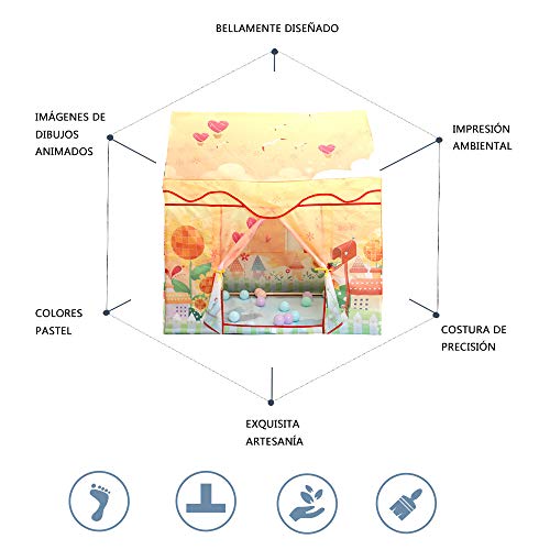 Ydq Tipi Infantil Tiendas de Campaña,Dulces Sueños Game House Play Tent,Diversión en Interiores y Exteriores Campaña Castillo Game Carpa, Crazy Forts Juguete Regalos para Niñas Ninos
