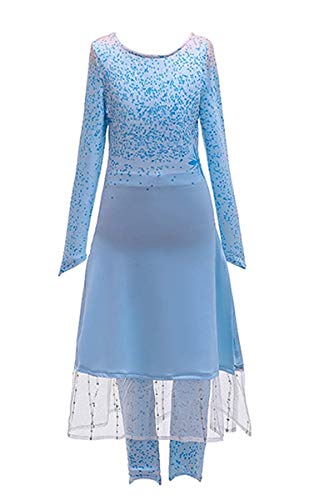 Yigoo Elsa - Disfraz de princesa de Frozen, 2 princesas con pantalones, vestido brillante para niña, Navidad, carnaval, fiesta, Halloween, fiesta 110