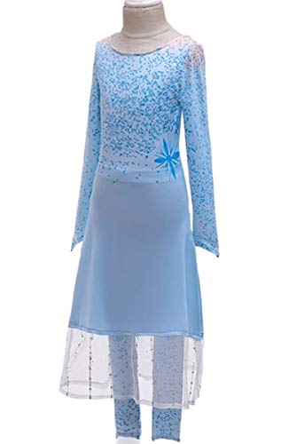 Yigoo Elsa - Disfraz de princesa de Frozen, 2 princesas con pantalones, vestido brillante para niña, Navidad, carnaval, fiesta, Halloween, fiesta 110