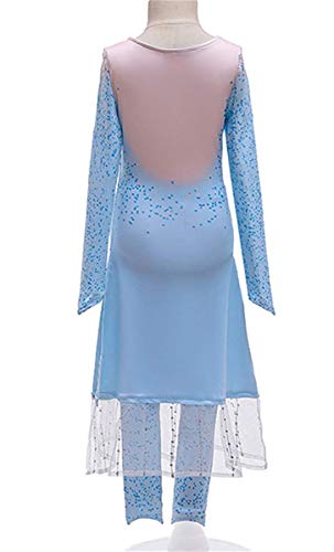 Yigoo Elsa - Disfraz de princesa de Frozen, 2 princesas con pantalones, vestido brillante para niña, Navidad, carnaval, fiesta, Halloween, fiesta 110