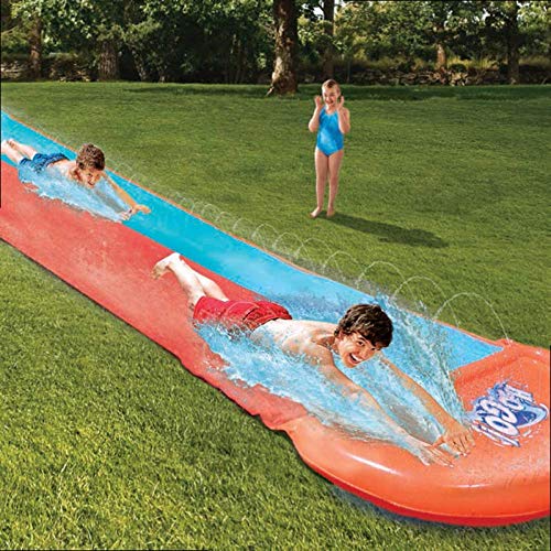 YLJYJ Corredor Inflable Tobogán acuático Double Surf Rider N Slide Blast Through Splash Pool Parque para niños Patio Trasero Jugar Diversión al Aire Libre Splash (Juguetes para la Piscina)