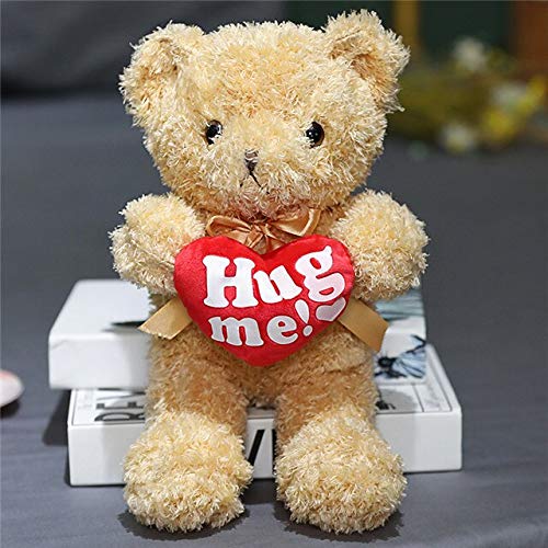 YMQKX 30-90 CM Lindo Peluche de Juguete Amor Oso Oso de Peluche muñeca con corazón súper decoración del hogar Regalo para niños 35 cm Amarillo