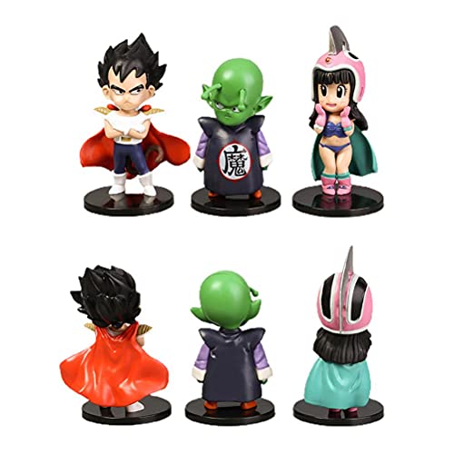 YOISMO Juego de muñecas con Figura de Dragon Ball de versión Q, 6 Piezas Hechas a Mano Goku Nendoroid Figura de acción Estatua Linda Doncella Chichi colección Figuras Juguetes de muñecas