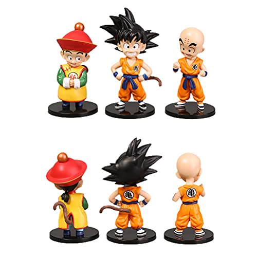 YOISMO Juego de muñecas con Figura de Dragon Ball de versión Q, 6 Piezas Hechas a Mano Goku Nendoroid Figura de acción Estatua Linda Doncella Chichi colección Figuras Juguetes de muñecas