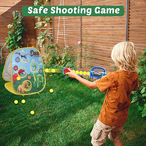 Yojoloin Juegos al Aire Libre para Niños,Actividades de Fiesta con Juego de Tiro Pistola de Bolas/Juego de Tablero de Dardos/Juego de Lanzamiento de Bolsas de Frijoles, Regalo para Niños Niñas