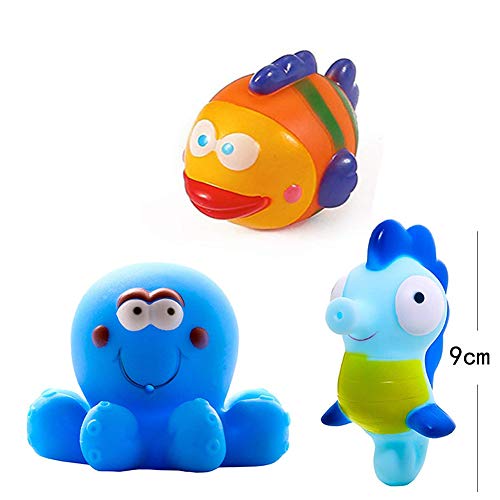 Yojoloin Juguetes de baño Peces, Estrellas de mar, caballitos de mar (6PCS), Juguetes de baño Suaves, Juguetes de baño con Criaturas Marinas, Juguetes de baño para niños