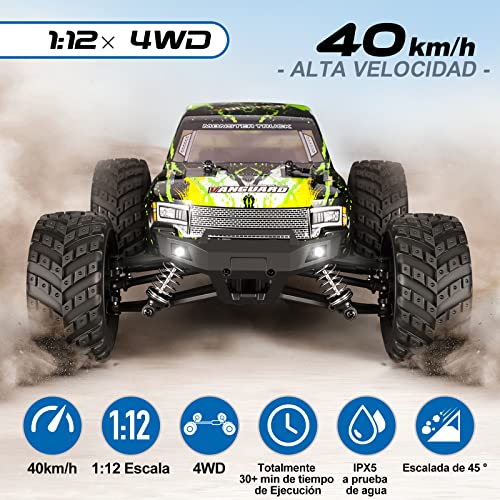 YONCHER YC300 Coche Teledirigido Adulto, 1/12 Grande 40+Km/h Coche Teledirigido para Niños, Radiocontrol Coche 4x4, 4WD Offroad RC Crawler Trucks