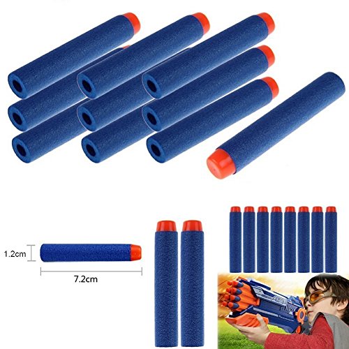 Yosoo 400pcs Espuma Suave Dardos Dardos Bala para Nerf N-Strike Elite Serie Blasters 7,2 x 1,3 cm - Azul