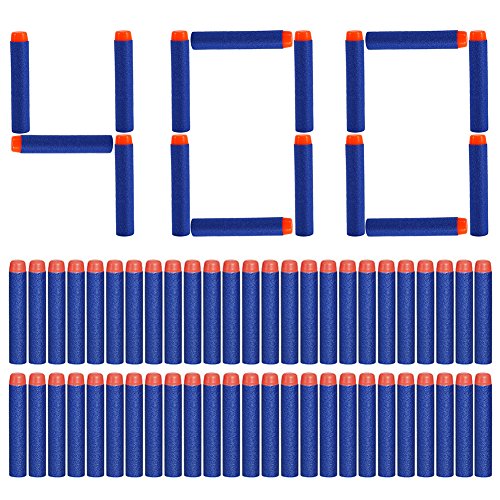 Yosoo 400pcs Espuma Suave Dardos Dardos Bala para Nerf N-Strike Elite Serie Blasters 7,2 x 1,3 cm - Azul