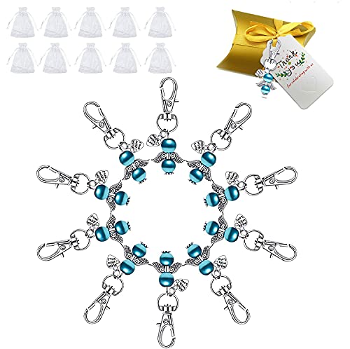 Youery 20Pcs Llavero Ángel,Colgante de Ángel de Azul,Llavero ángel de la Guarda Boda,para bodas bautizos colgantes Navidad comuniones confirmación regalos para invitados