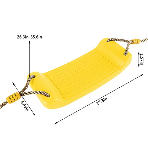 Your's Bath Columpio infantil para jardín, exterior, asiento de columpio antideslizante, de plástico, para niños, jardín, interior y exterior (amarillo)