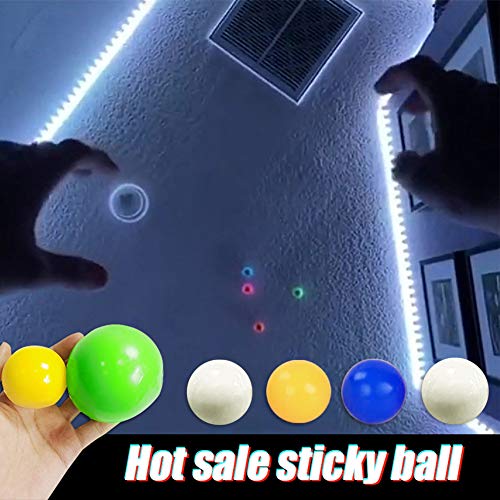 Ysimee Sticky Globbles Ball Stress Toy, Bolas Luminosas para el Estrés, Bolas Adhesivas para Pared, Paquete de 4, Different Color