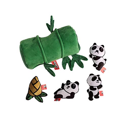 YSQSPWS Peluche Juguetes para Perros Set Ocultar y Buscar Peluche Squeaky Toys Panda Shark Mouse House Interactive Funny Toys Regalo de cumpleaños (Color : Panda Set)