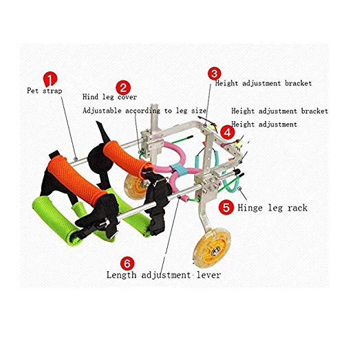 YSYW Silla De Ruedas para Perros Patas Traseras Ayuda De Rehabilitación para Personas Mayores Discapacitados Lesionados Artritis Perros Débiles Gatos Y Mascotas,XXS