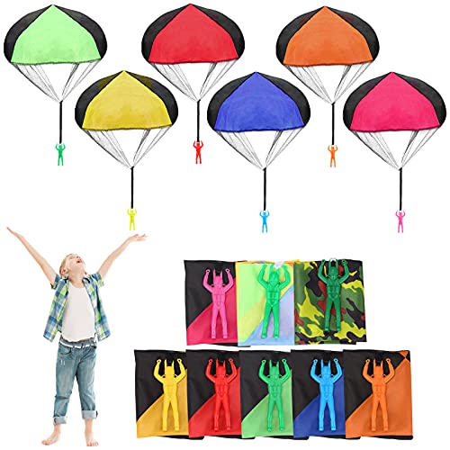 yumcute Paracaídas para NiñOs，Multicolor Paracaídas Juguete 8Pcs，Mano Lanzar Paracaídas para Juego Infantil，Paracaidista Juguete para NiñOs，Mini Paracaídas para Lanzar A Mano para Regalos para NiñOs