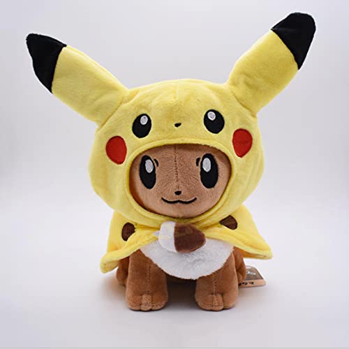 yunding 2Pcs Anime Pokemon Pikachu Cosplay Eevee Peluche de Juguete Muñecos de Peluche Suave Eevee Cosplay Pikachu Juguetes Regalo para niños 30Cm