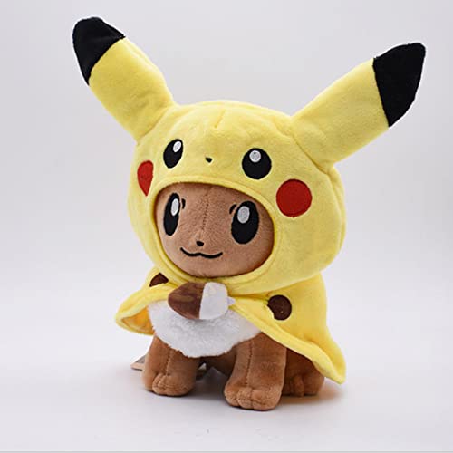 yunding 2Pcs Anime Pokemon Pikachu Cosplay Eevee Peluche de Juguete Muñecos de Peluche Suave Eevee Cosplay Pikachu Juguetes Regalo para niños 30Cm